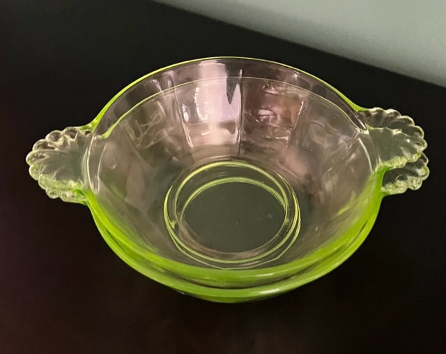 Vintage Uranium Glass Trinket Dish