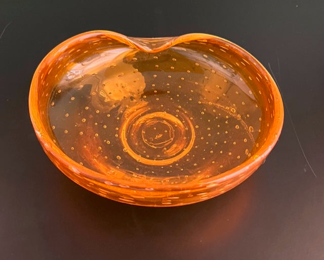 Neon Orange Glass Bubble Cigar Catchall