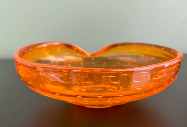 Neon Orange Glass Bubble Cigar Catchall