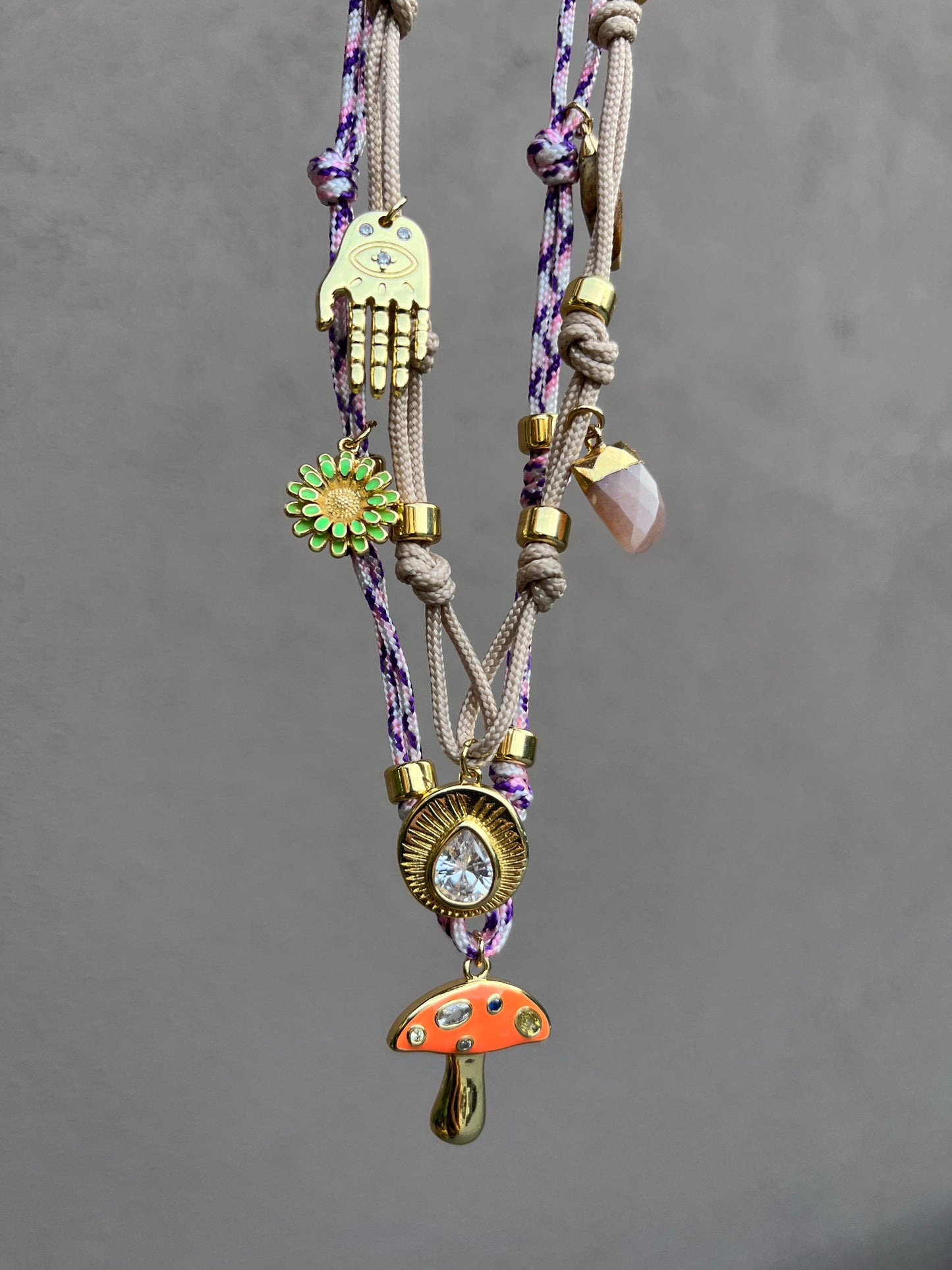 Earth Tones Charm Necklace