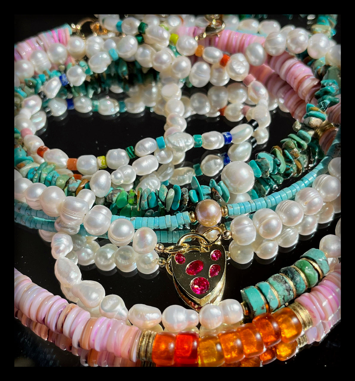 Pearl Padlock Necklace