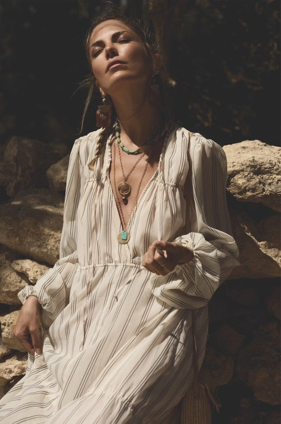 Coin & Stone Charm Necklace