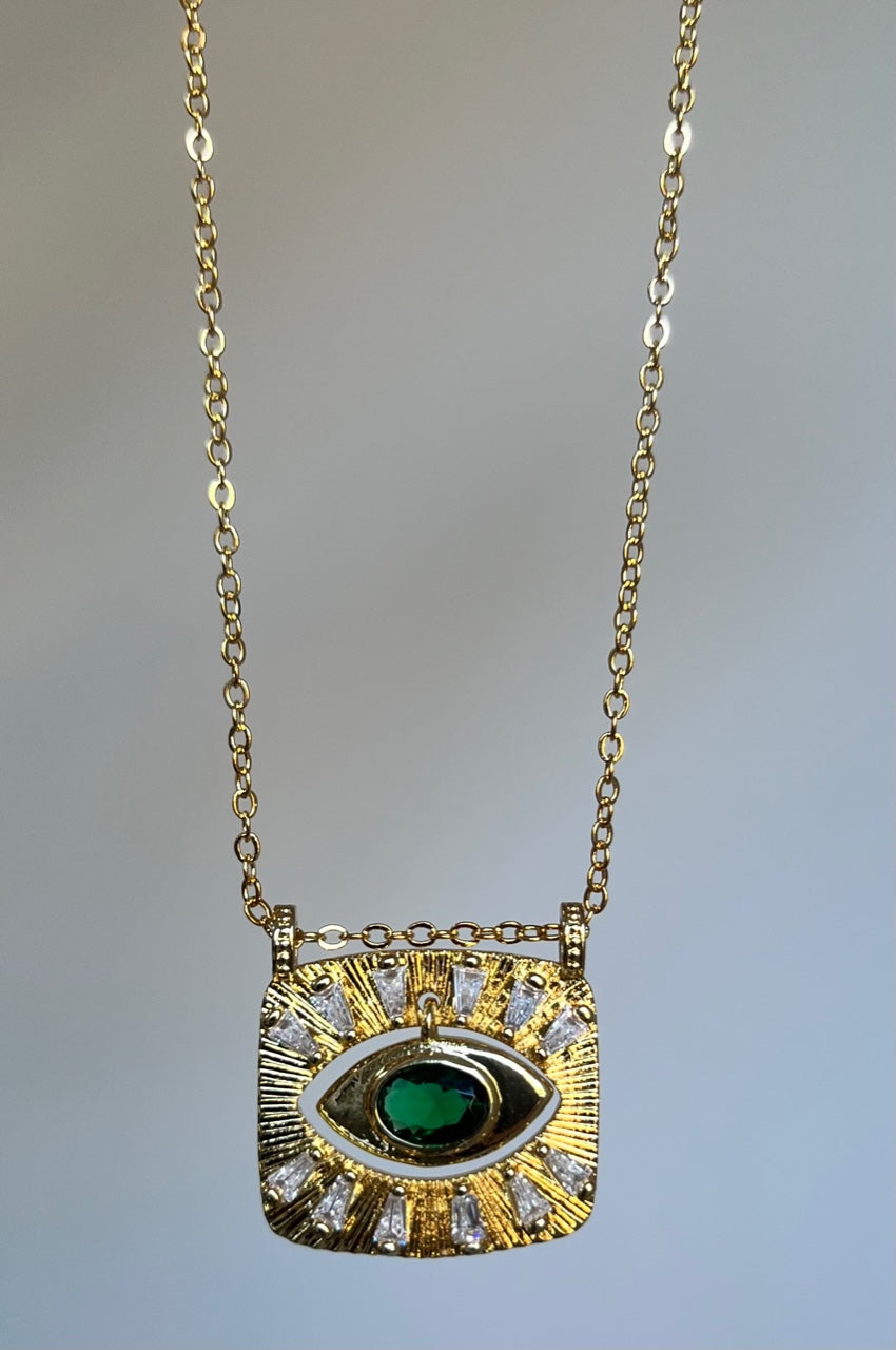 Emerald Eye Swing Necklace