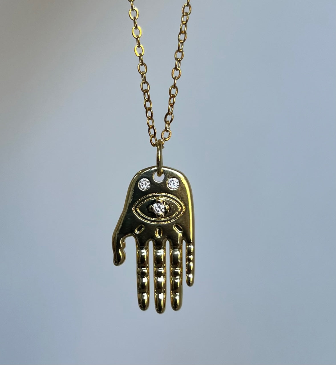 Good Vibes Only Hamsa Necklace