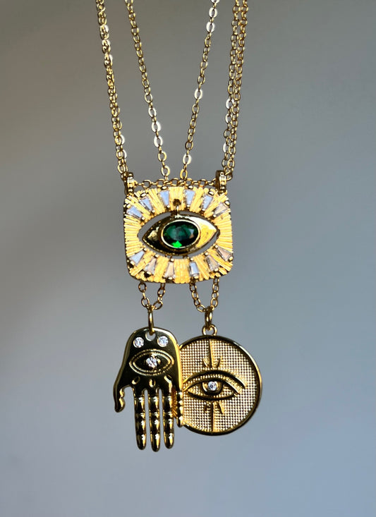 Emerald Eye Swing Necklace