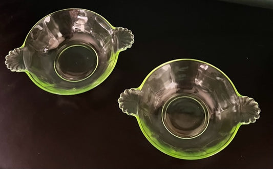 Vintage Uranium Glass Trinket Dish
