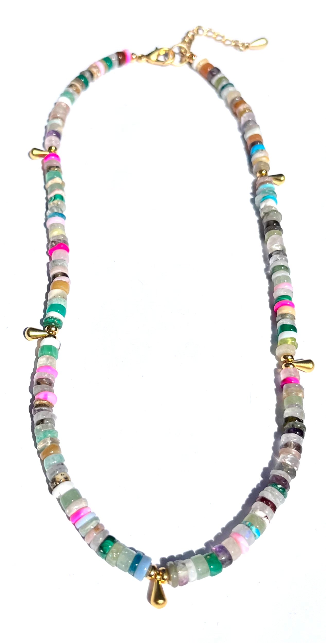 Essential Stone Layer Necklace in Multi Stone